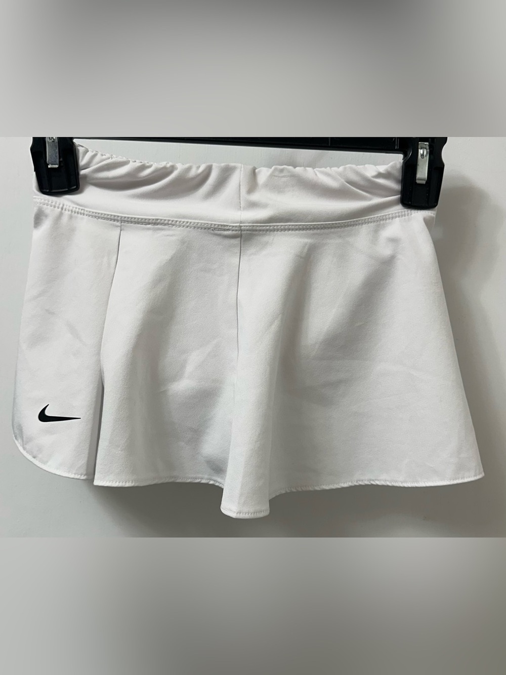 Nike White Girls' Athletic Skort with Black Swoosh